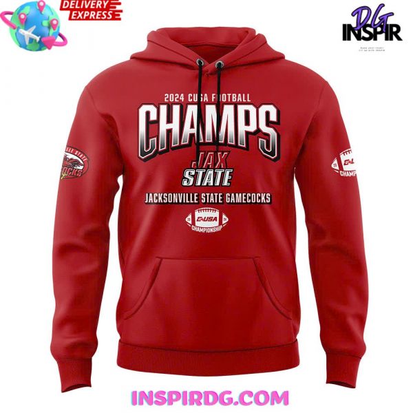 Jacksonville State Gamecocks Conference USA Champions 2024 Red Hoodie