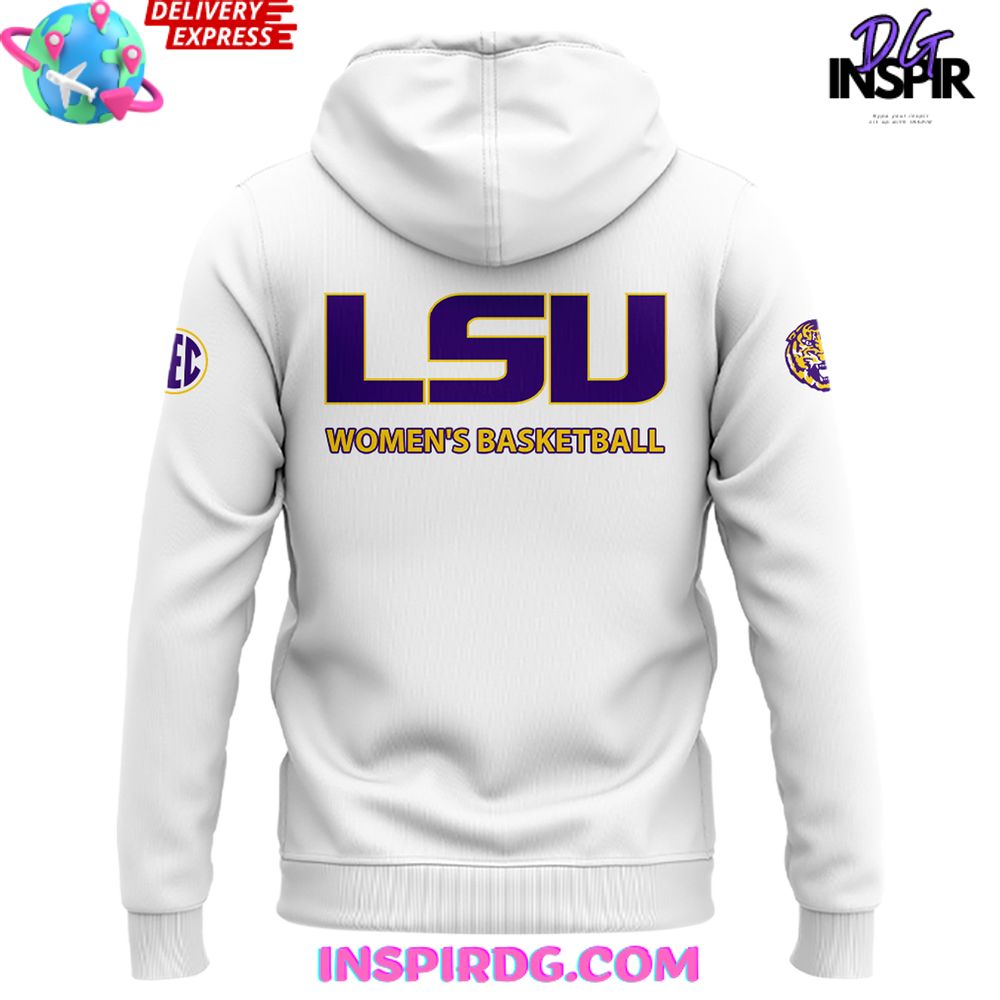 LSU Women s Basketball 50th Anniversary White Hoodie InspirDG