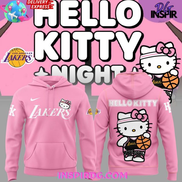Los Angeles Lakers x Hello Kitty Night Pink Hoodie