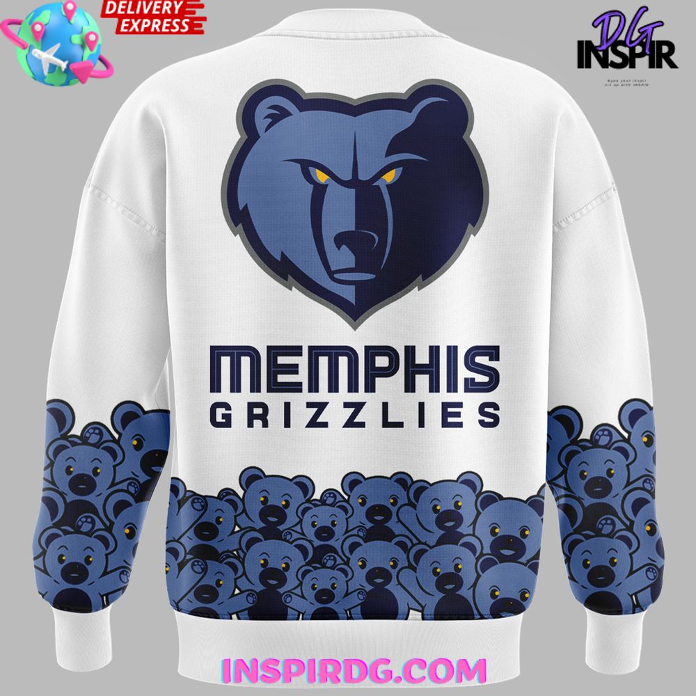 Memphis Grizzlies Teddy Bear Special Edition White Sweatshirt Memphis Grizzlies Teddy Bear Special Edition White Sweatshirt