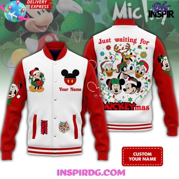 Mickey Mouse Merry Christmas Custom Baseball Jacket