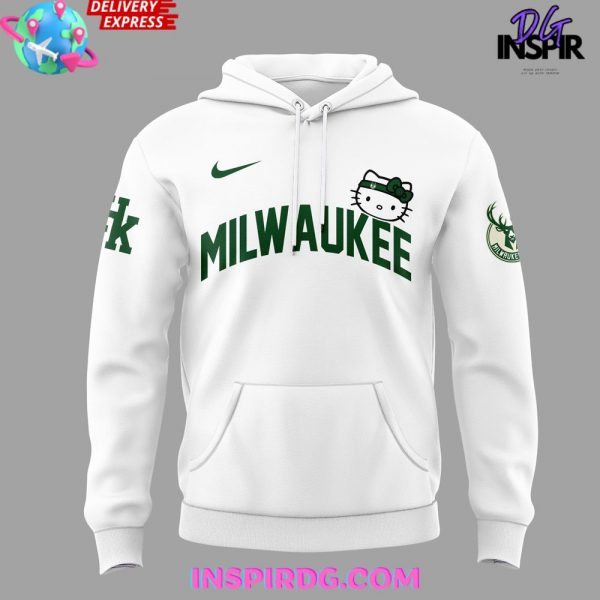 Milwaukee Bucks x Hello Kitty Night Limited White Hoodie