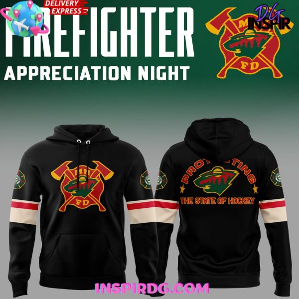 Minnesota Wild Firefighter Appreciation Night Edition Black Hoodie