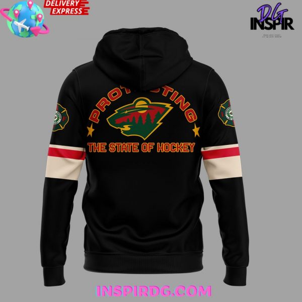 Minnesota Wild Firefighter Appreciation Night Edition Black Hoodie
