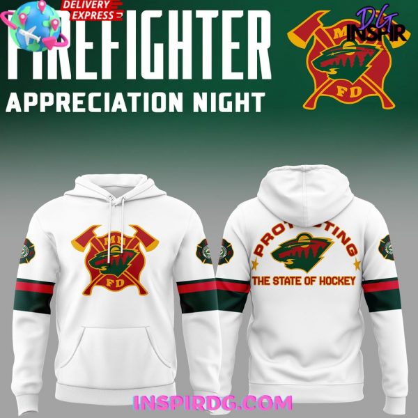Minnesota Wild Firefighter Appreciation Night Edition White Hoodie