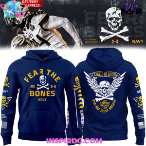 Navy Midshipmen Angel of Death Fear The Bones Blue Hoodie
