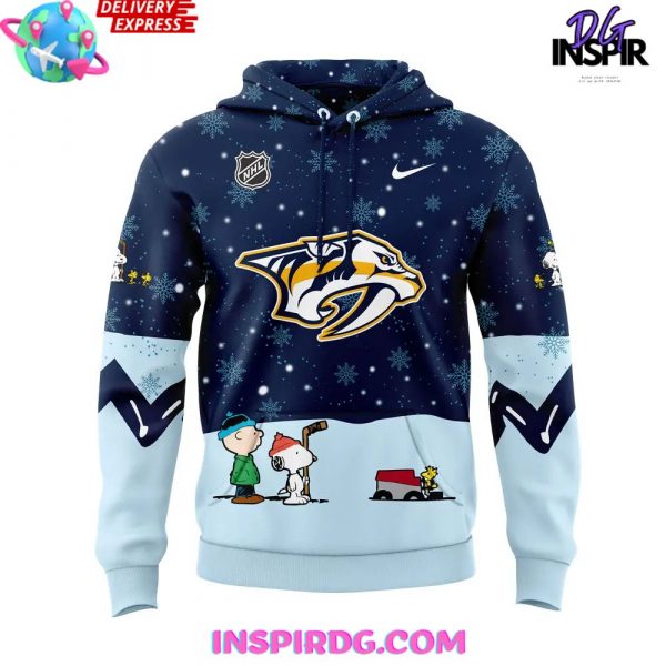 Nashville Predators Peanuts Holiday Specialty Hoodie