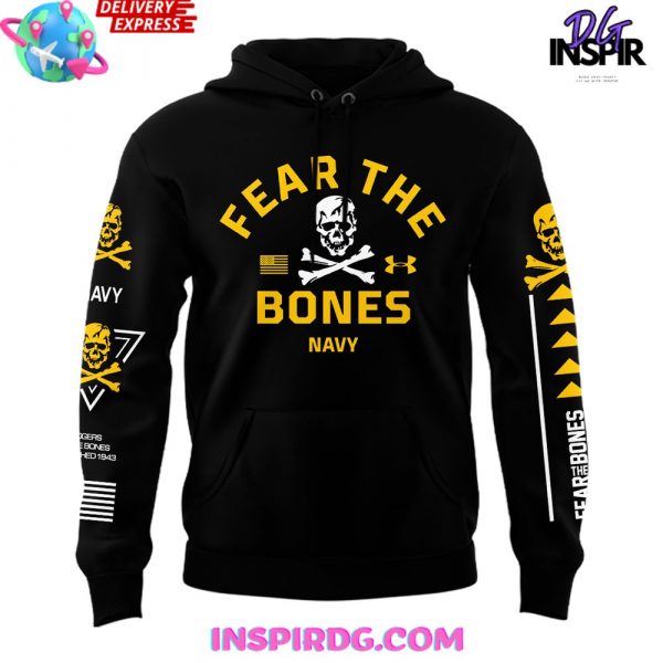 Navy Midshipmen Angel Of Death Fear The Bones Black Hoodie