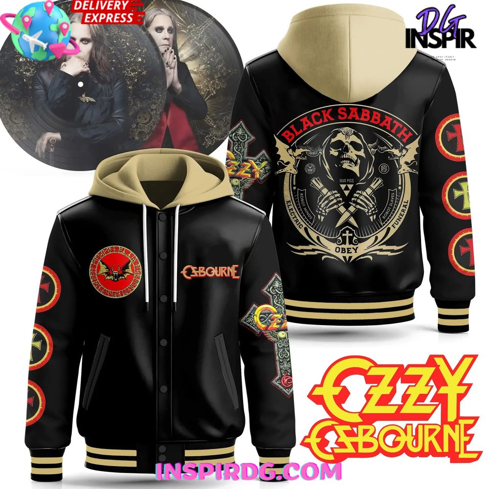 Ozzy Osbourne x Black Sabbath Hooded Varsity Jacket InspirDG