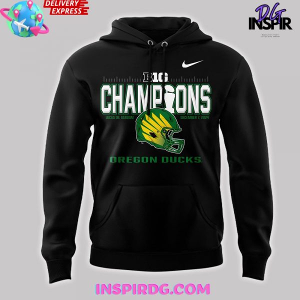Oregon Ducks Big 10 Champions 2024 Black Hoodie