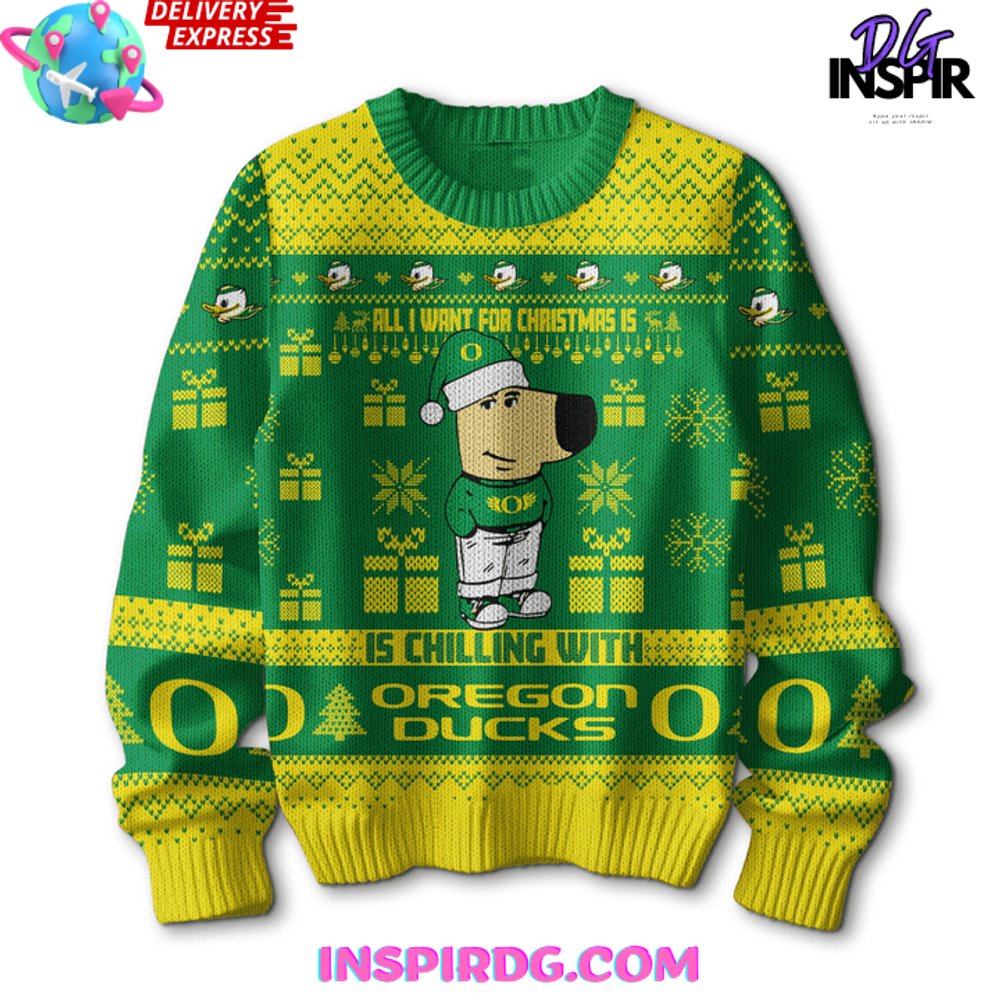 Oregon Ducks x Chill Guy Special Ugly Sweater InspirDG