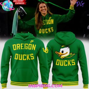 Oregon Women’s Basketball BIG 10 Fighting Spirit Green Hoodie