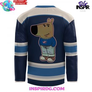 Columbus Blue Jackets x Chill Guy Blue Hockey Jersey