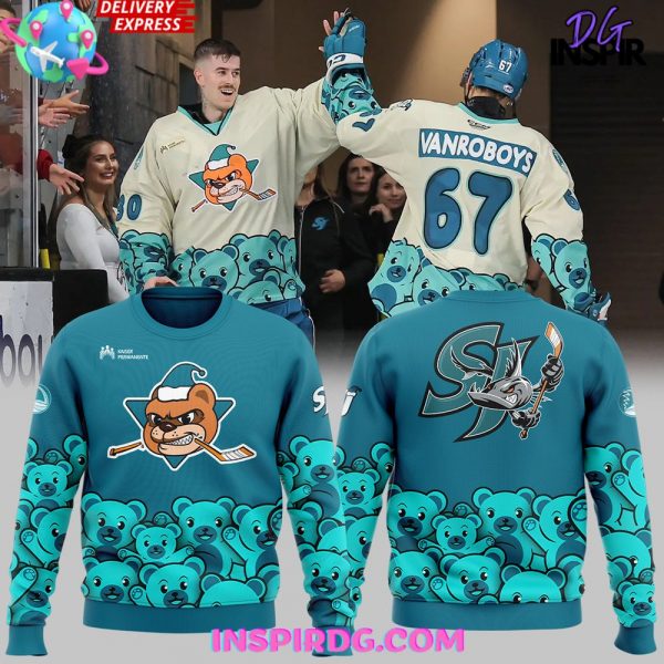 San Jose Barracuda Teddy Bear Special Blue Sweatshirt