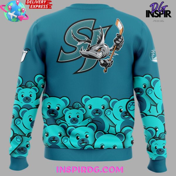 San Jose Barracuda Teddy Bear Special Blue Sweatshirt