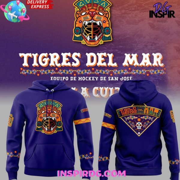 San Jose Sharks Tigres Del Mar Edition Blue Hoodie