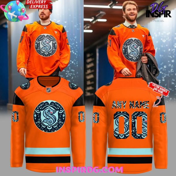 Seattle Kraken Indigenous Peoples Night 2024-25 Custom Orange Hockey Jersey