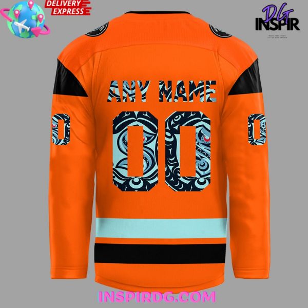 Seattle Kraken Indigenous Peoples Night 2024-25 Custom Orange Hockey Jersey