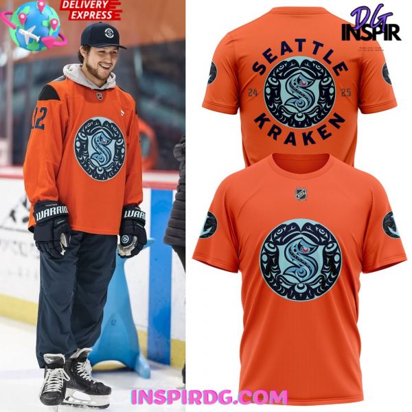 Seattle Kraken Indigenous Peoples Night 2024-25 Orange T-Shirt