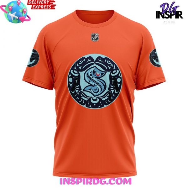 Seattle Kraken Indigenous Peoples Night 2024-25 Orange T-Shirt