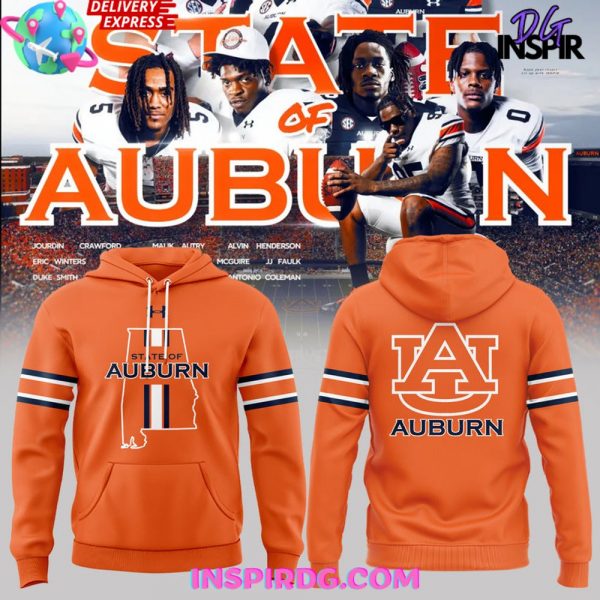 State of Auburn Tigers Football Orange Hoodie