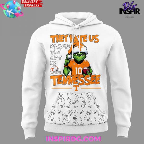 Tennessee Volunteers Grinch Merry Christmas 2024 White Hoodie