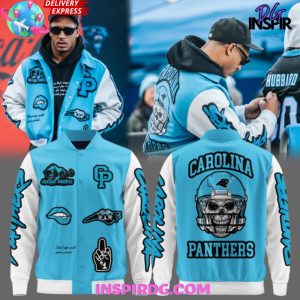 Carolina Panthers Bold Skull Helmet 2025 Varsity Jacket