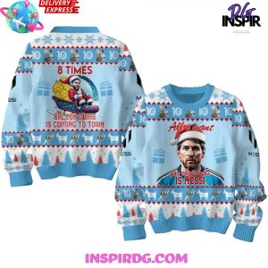 Lionel Messi 8 Times Ballon d’Or Christmas Sweater