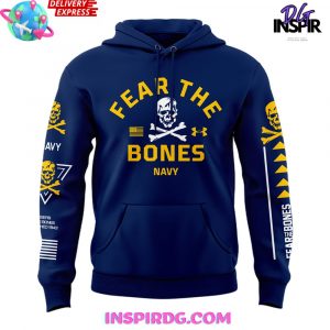 Navy Midshipmen Angel of Death Fear The Bones Blue Hoodie