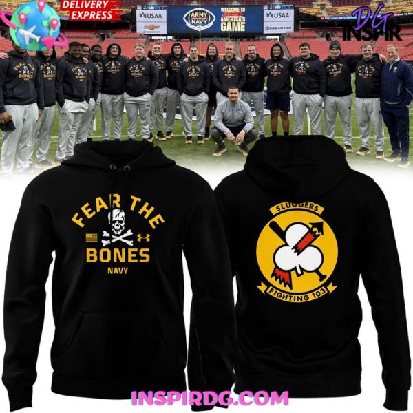 Navy Midshipmen Sluggers 103 Fear The Bones Hoodie