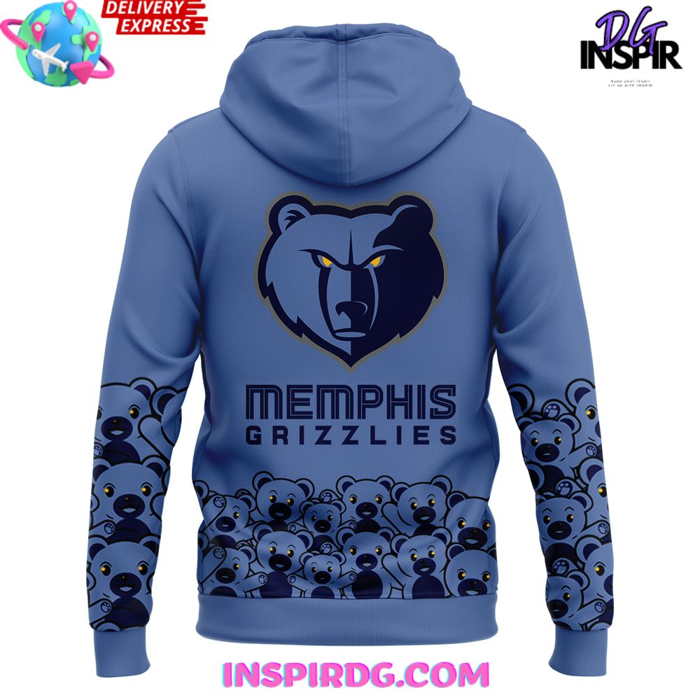Memphis Grizzlies Teddy Bear Special Edition Blue Hoodie Memphis Grizzlies Teddy Bear Special Edition Blue Hoodie