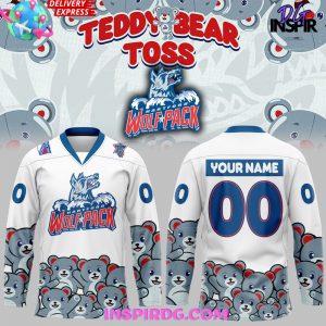 Hartford Wolf Pack Teddy Bear Edition White Hockey Jersey