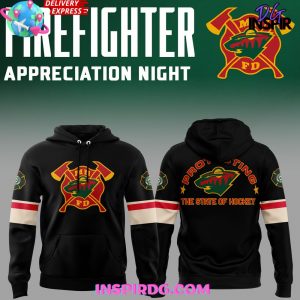 Minnesota Wild Firefighter Appreciation Night Edition Black Hoodie