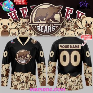 Hershey Bears Christmas Holiday Special Black Hockey Jersey