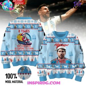 Lionel Messi 8 Times Ballon d’Or Christmas Sweater