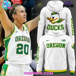 Oregon Women’s Basketball BIG 10 Fighting Spirit White Hoodie