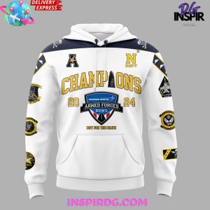 Navy Midshipmen Armed Forces Bowl Champions 2024 White Hoodie