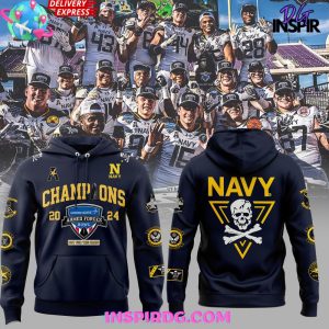 Navy Midshipmen Armed Forces Bowl Champions 2024 Navy Hoodie