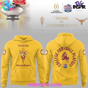 Arizona State Sun Devil Forks Up Horns Down Gold Hoodie