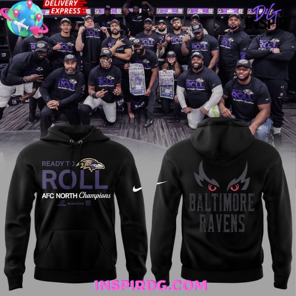 Baltimore Ravens Ready To Roll AFC North Champions Nike Black Hoodie