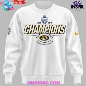 Missouri Tigers TransPerfect Music City Bowl Champions 2024 White Sweatshirt