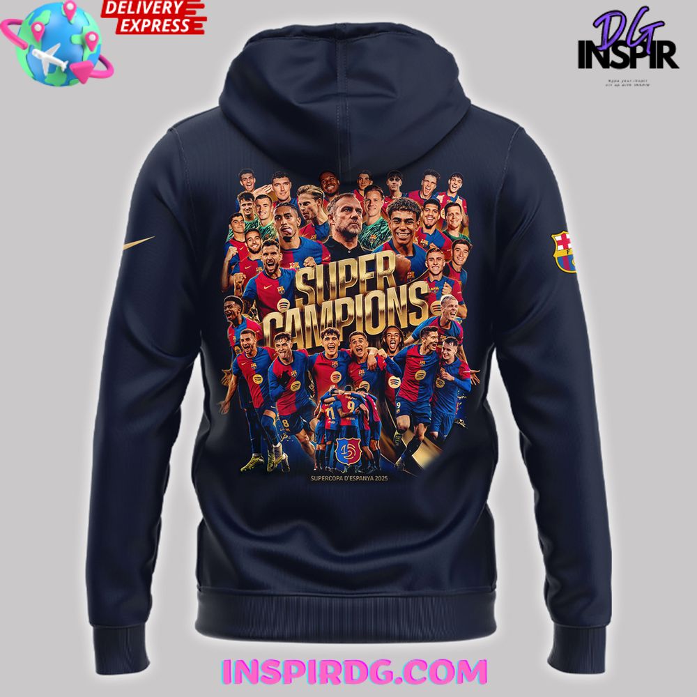 FC Barcelona New Supercopa De España Campions 2024 Hoodie FC Barcelona New Supercopa De España Campions 2024 Hoodie