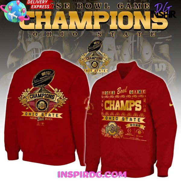 Ohio State Buckeyes Rose Bowl Champions 2025 Red Jacket
