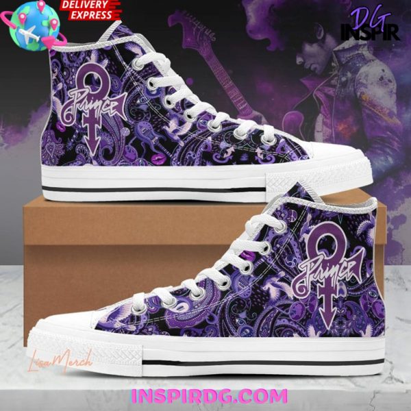 Prince Purple Rain Converse HighTop Canvas Shoes