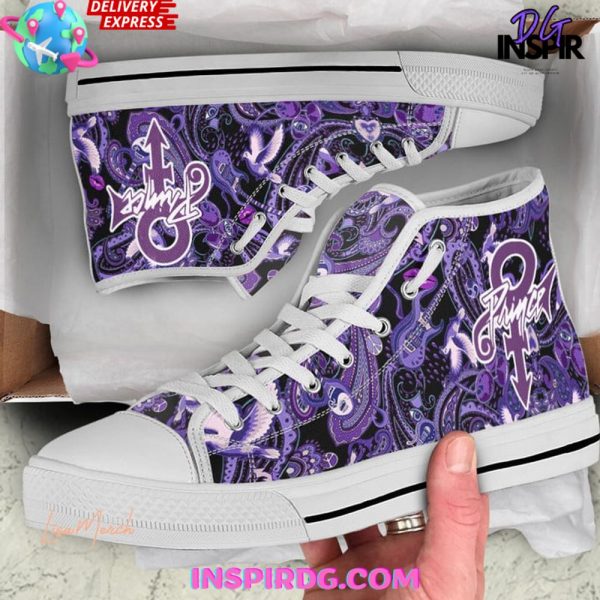 Prince Purple Rain Converse HighTop Canvas Shoes