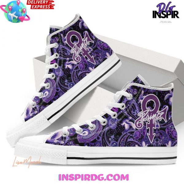 Prince Purple Rain Converse HighTop Canvas Shoes