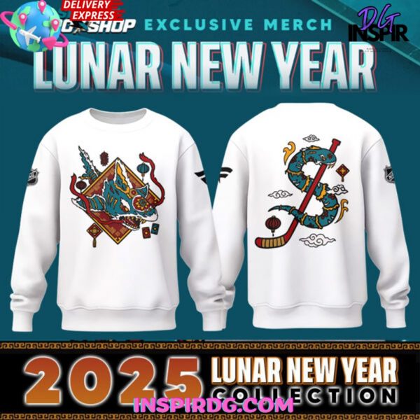 San Jose Sharks Lunar New Year 2025 White Sweatshirt