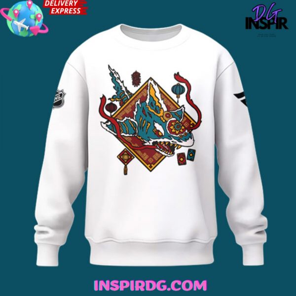 San Jose Sharks Lunar New Year 2025 White Sweatshirt