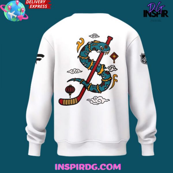 San Jose Sharks Lunar New Year 2025 White Sweatshirt