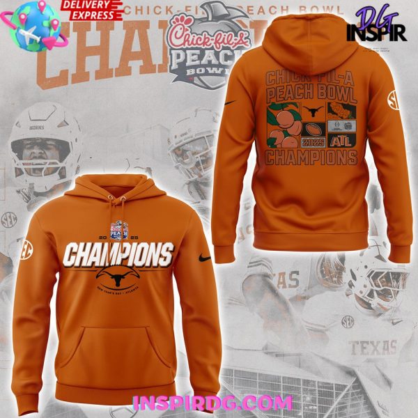 Texas Longhorns Chick-fil-A Peach Bowl 2025 Orange Hoodie